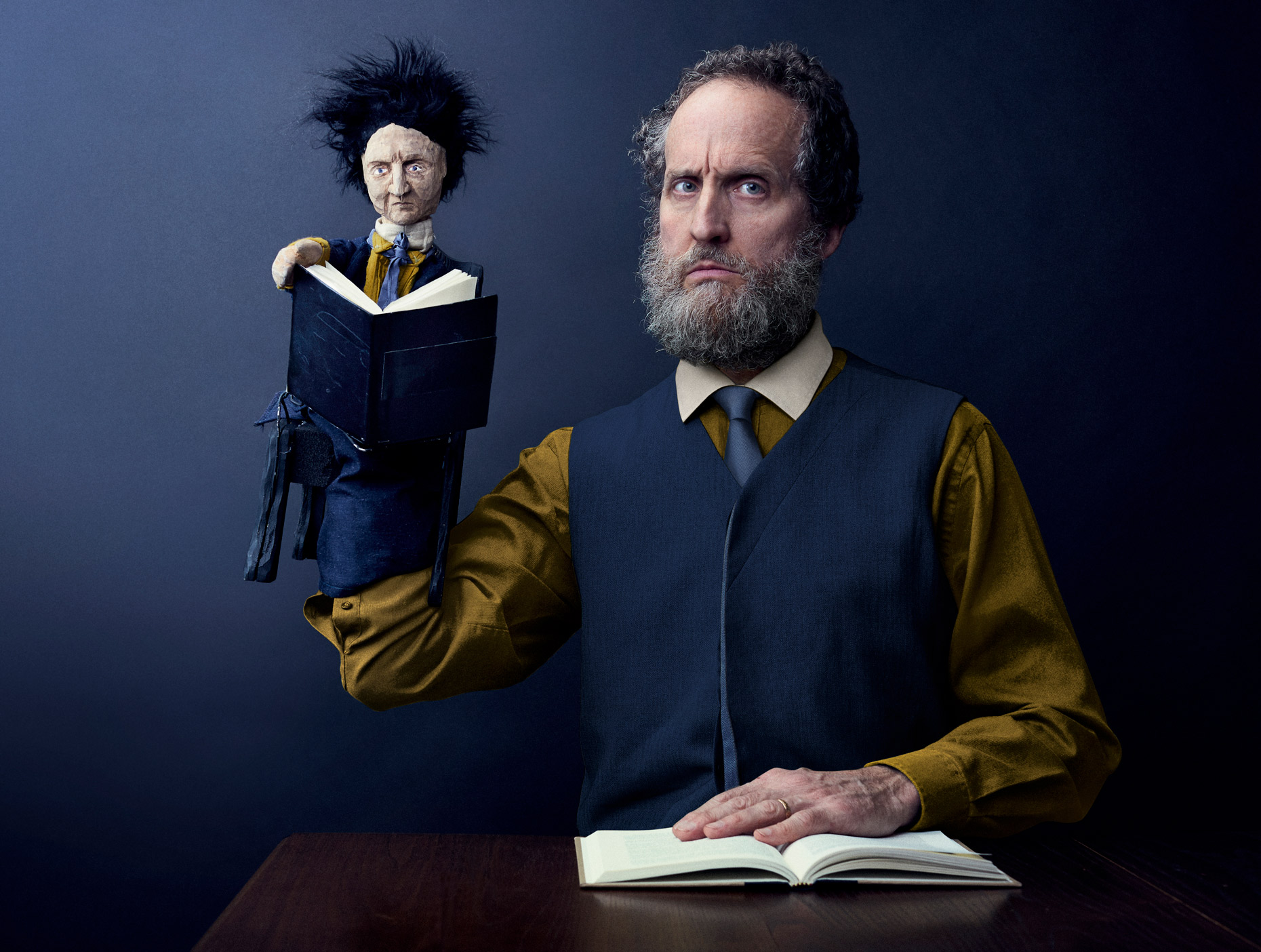 Blair Thomas Pupeteer with look alike puppet | Conceptual Portrait by Saverio Truglia