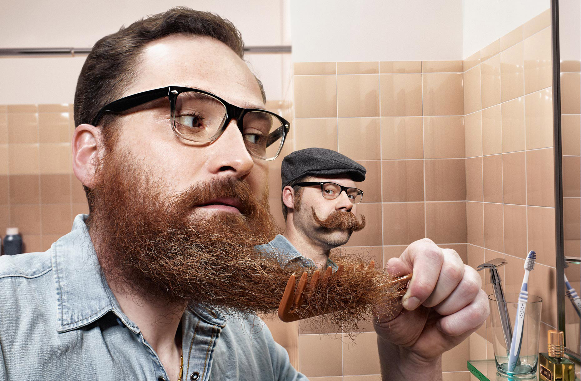 Humorous portrait of bearded man | Saverio Truglia