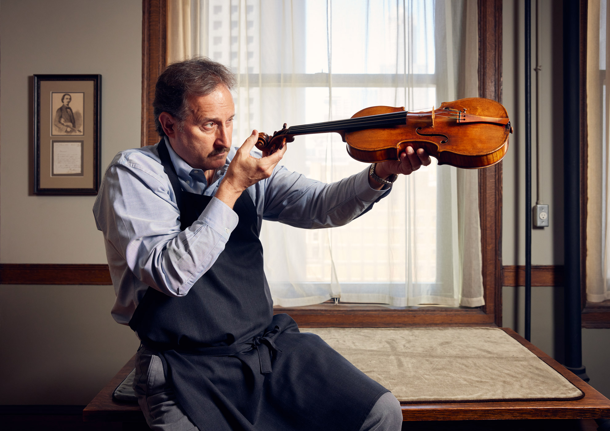 Stradivarius violin restorer John Becker | Portrait by Saverio Truglia